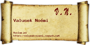 Valusek Noémi névjegykártya